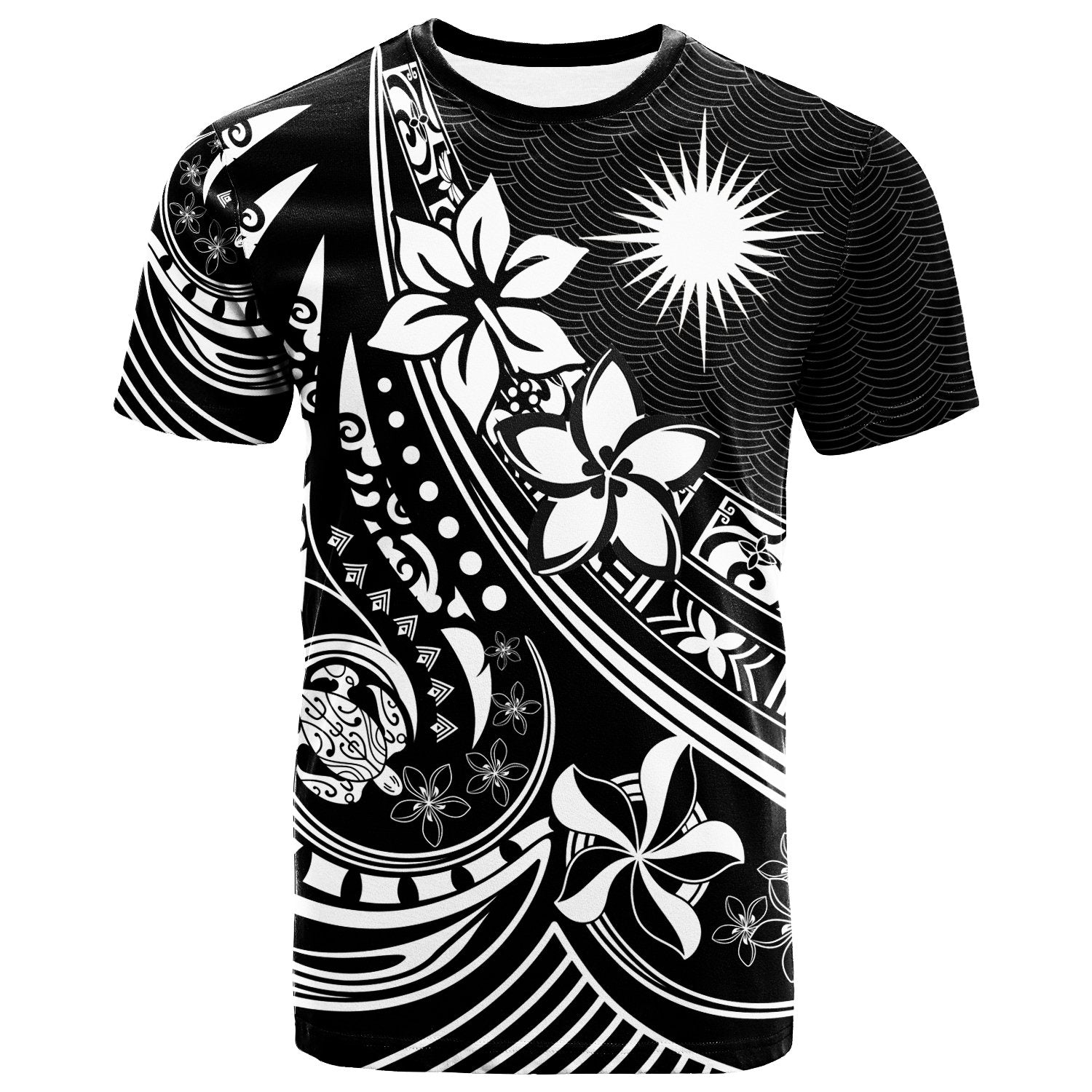 Marshall IslandsT Shirt The Flow Of The Ocean Unisex Black - Polynesian Pride