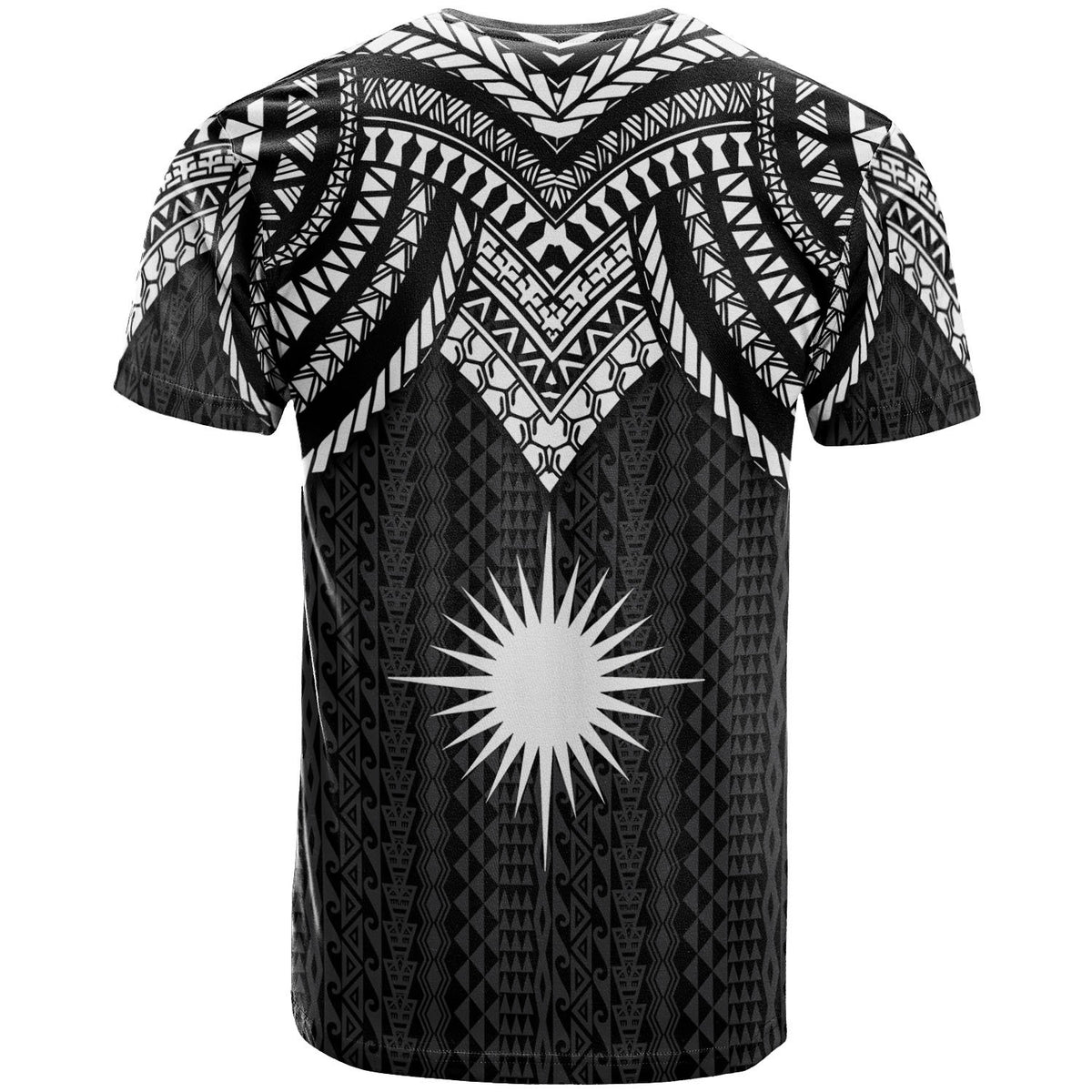 Marshall Islands T Shirt Polynesian Armor Style Black - Polynesian Pride