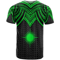 Marshall Islands Custom T Shirt Polynesian Armor Style Green - Polynesian Pride