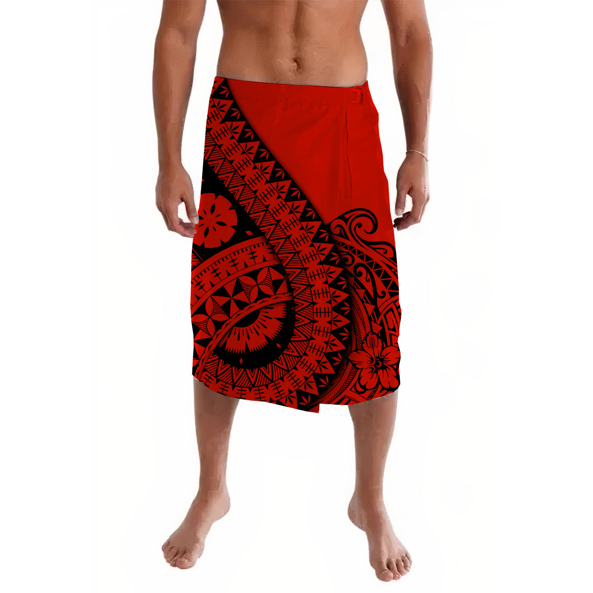 Polynesian Masi Kesa No2 Red Style Lavalava LT9 Lavalava Red - Polynesian Pride