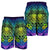 Hawaii Polynesian Men Shorts - Hawaiian Green Yellow Tiki Face Purple Version LT7 Men Purple - Polynesian Pride