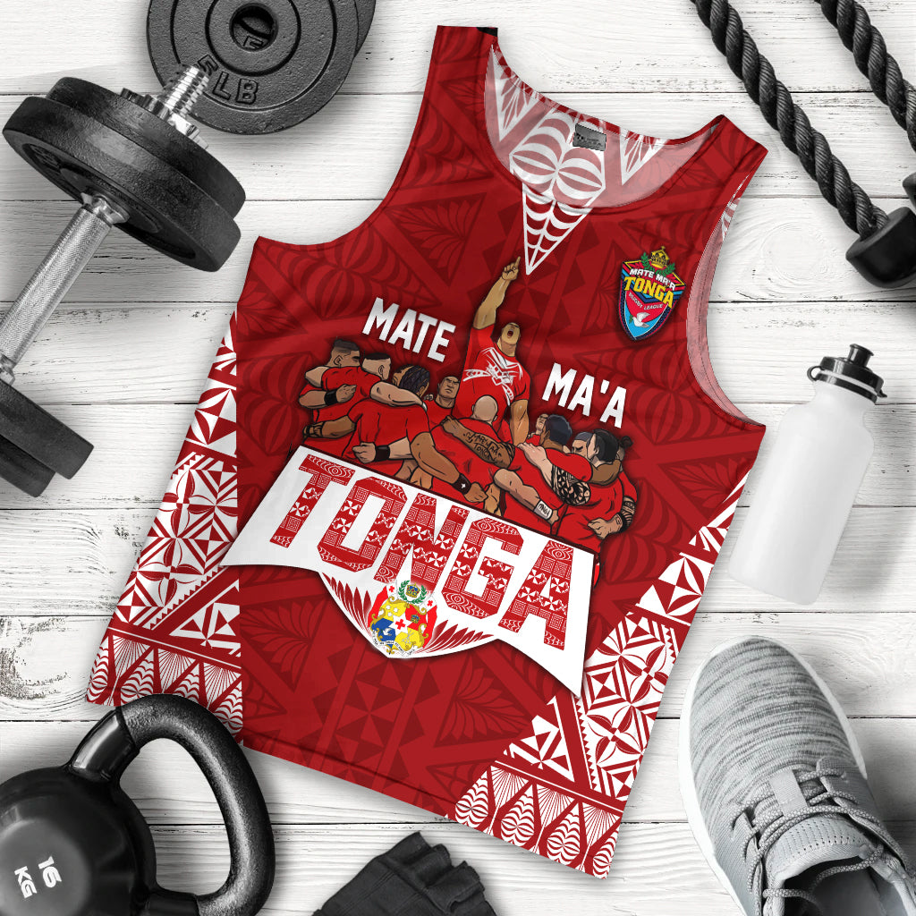 Personalised Tonga Rugby Men Tank Top Mate Ma'a Tonga Warriors LT7 - Polynesian Pride