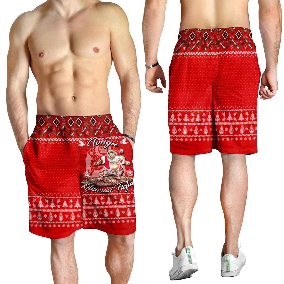 Tonga Christmas - Kilisimasi Fiefia Santas Polynesia Men Short - LT2 - Polynesian Pride