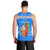 Hawaii Christmas Men Tank Top Santa Claus Surfing Simple Style - Blue LT8 - Polynesian Pride