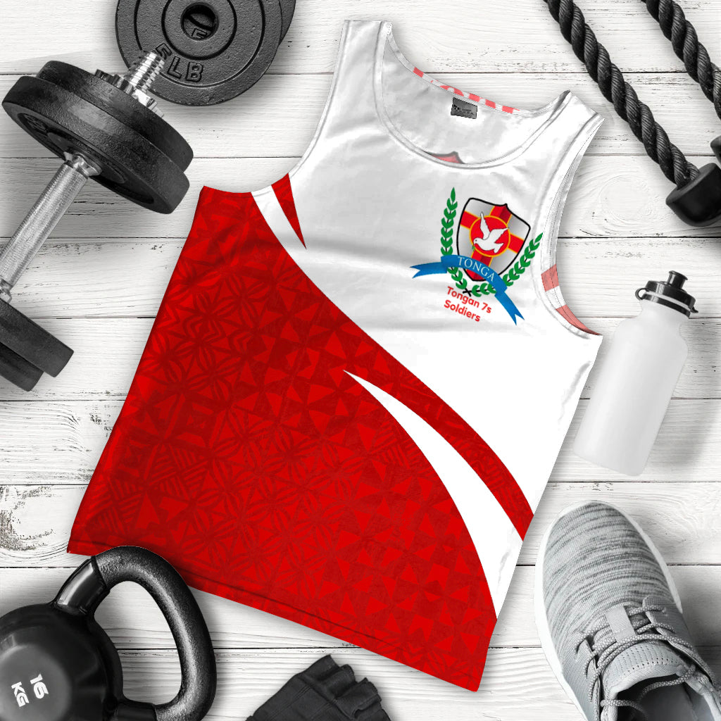 Tongan Soldiers Men Tank Top Tonga Patterns Style LT6 Red - Polynesian Pride