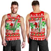 Hawaii Mele Kalikimaka Christmas Men's Tank Top Cool Santa Claus LT6 - Polynesian Pride