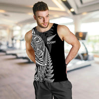 Maori Rugby Men Tank Top Tattoo Mix Fern Leaf LT6 - Polynesian Pride