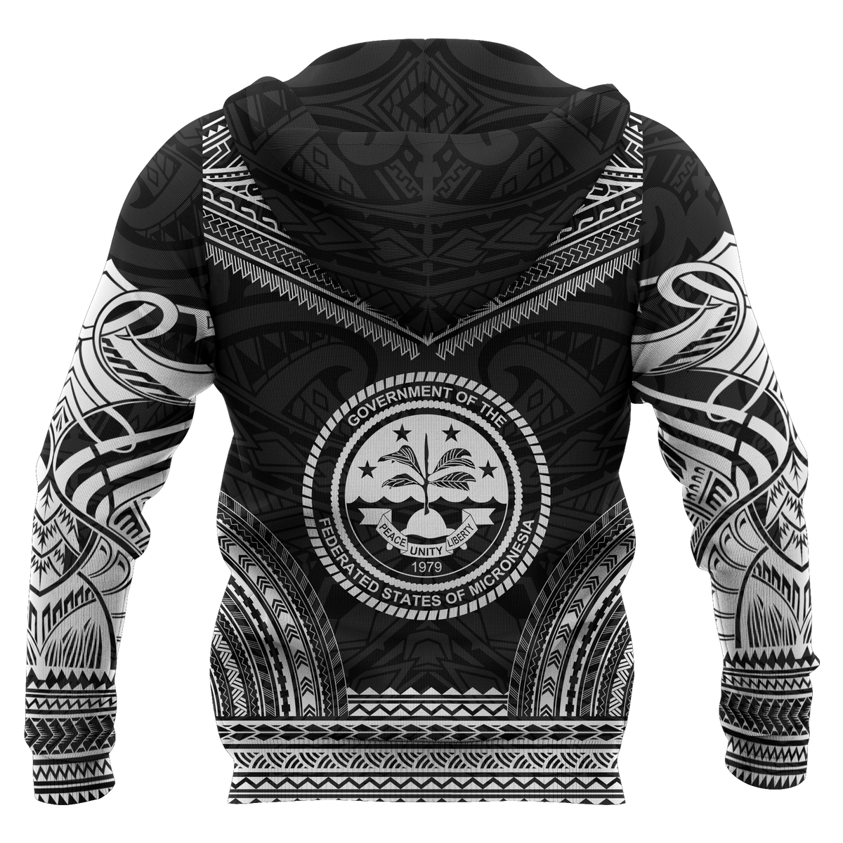 Micronesia Polynesian Chief Hoodie Black Version - Polynesian Pride