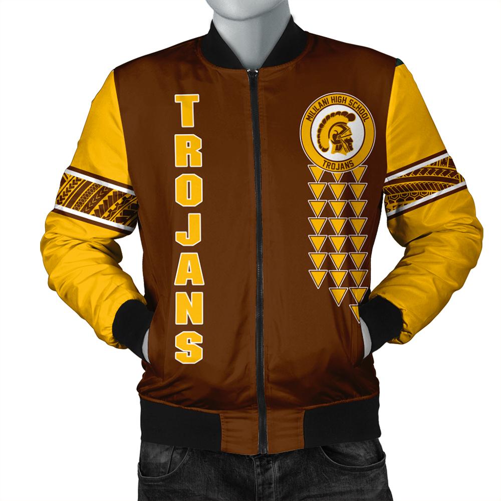 (Personalized) Hawaii Bomber Jacket - Mililani High Custom Your Class Bomber Jacket AH Gold Unisex - Polynesian Pride