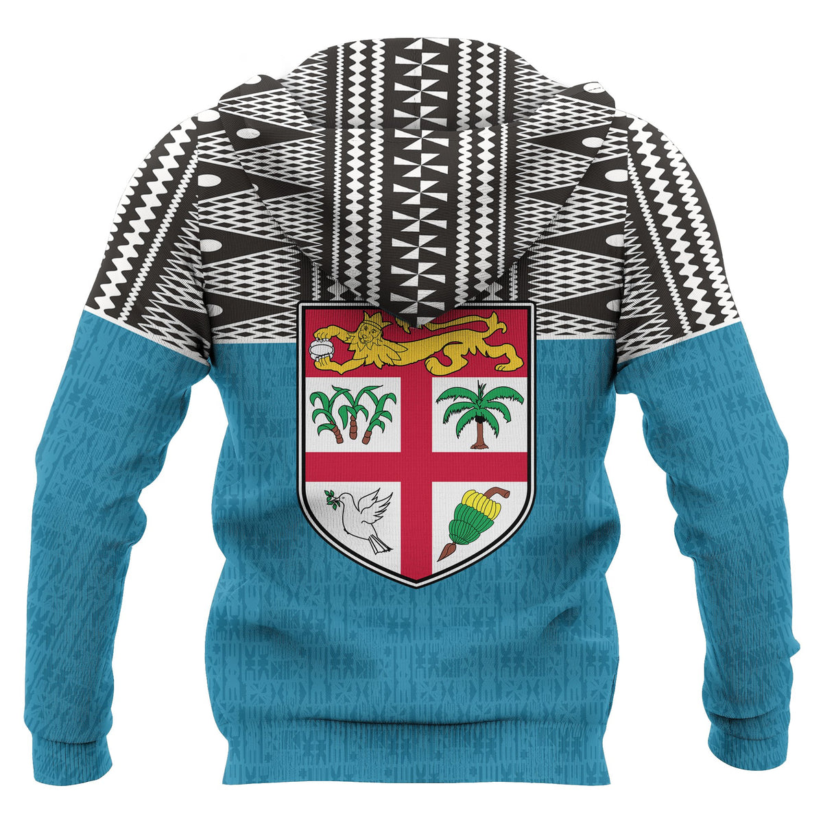 Fiji Tapa Polynesian Front Pocket Hoodie - Polynesian Pride