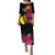 New Caledonia Hibiscus Polynesian Tribal Puletasi Dress - LT12 Long Dress Black - Polynesian Pride