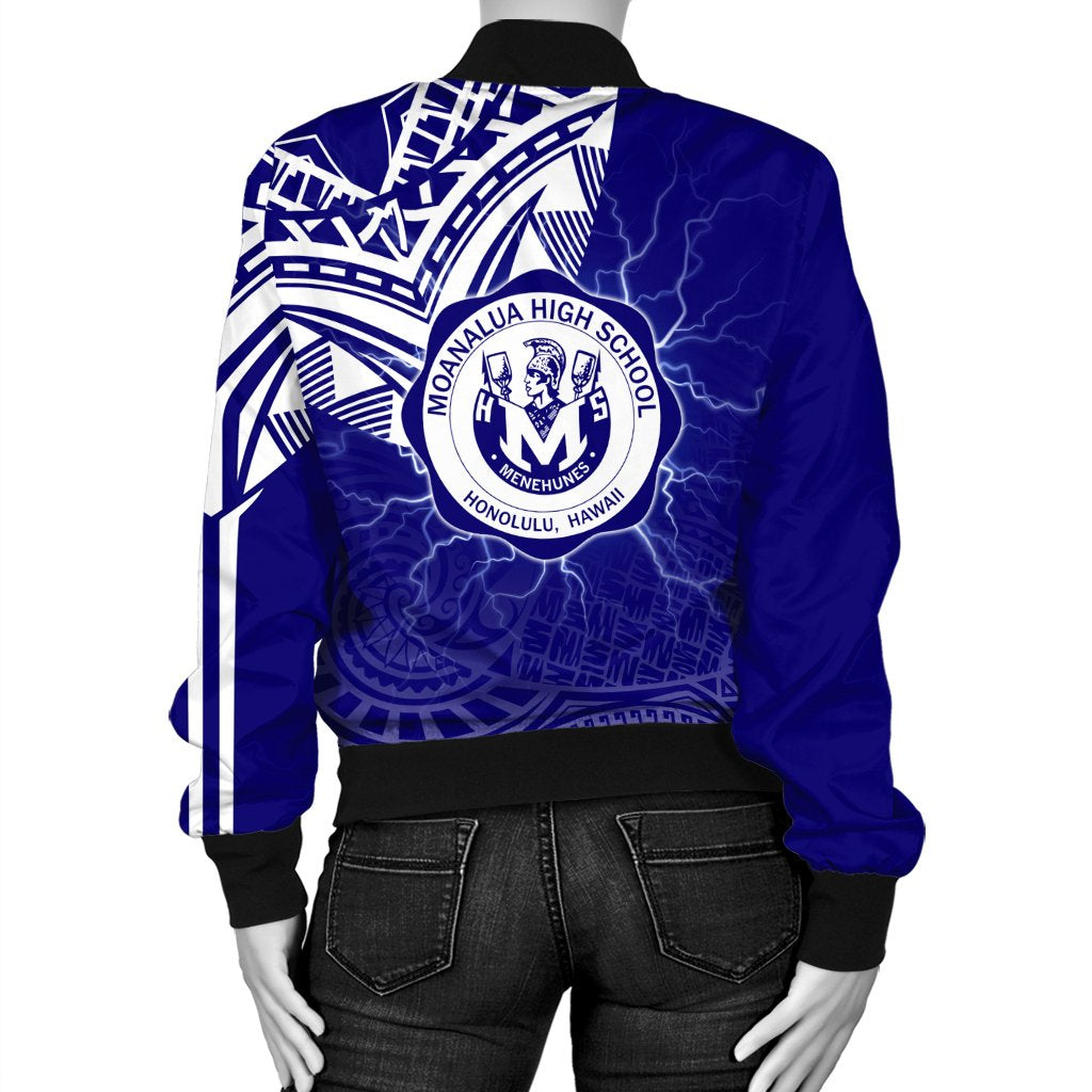 hawaiiJacket - Moanalua High Women's Bomber Jacket - Forc Style AH - Polynesian Pride