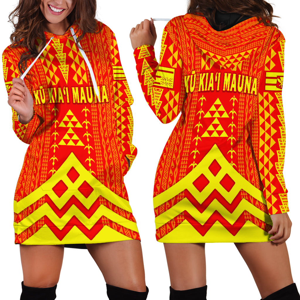 Hawaii Ku Kiai Mauna Hoodie Dress We Are Mauna Kea Unique Vibes LT8 Women Red - Polynesian Pride