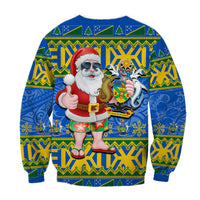 Solomon Islands Christmas Sweatshirt Cool Santa Claus LT6 - Polynesian Pride