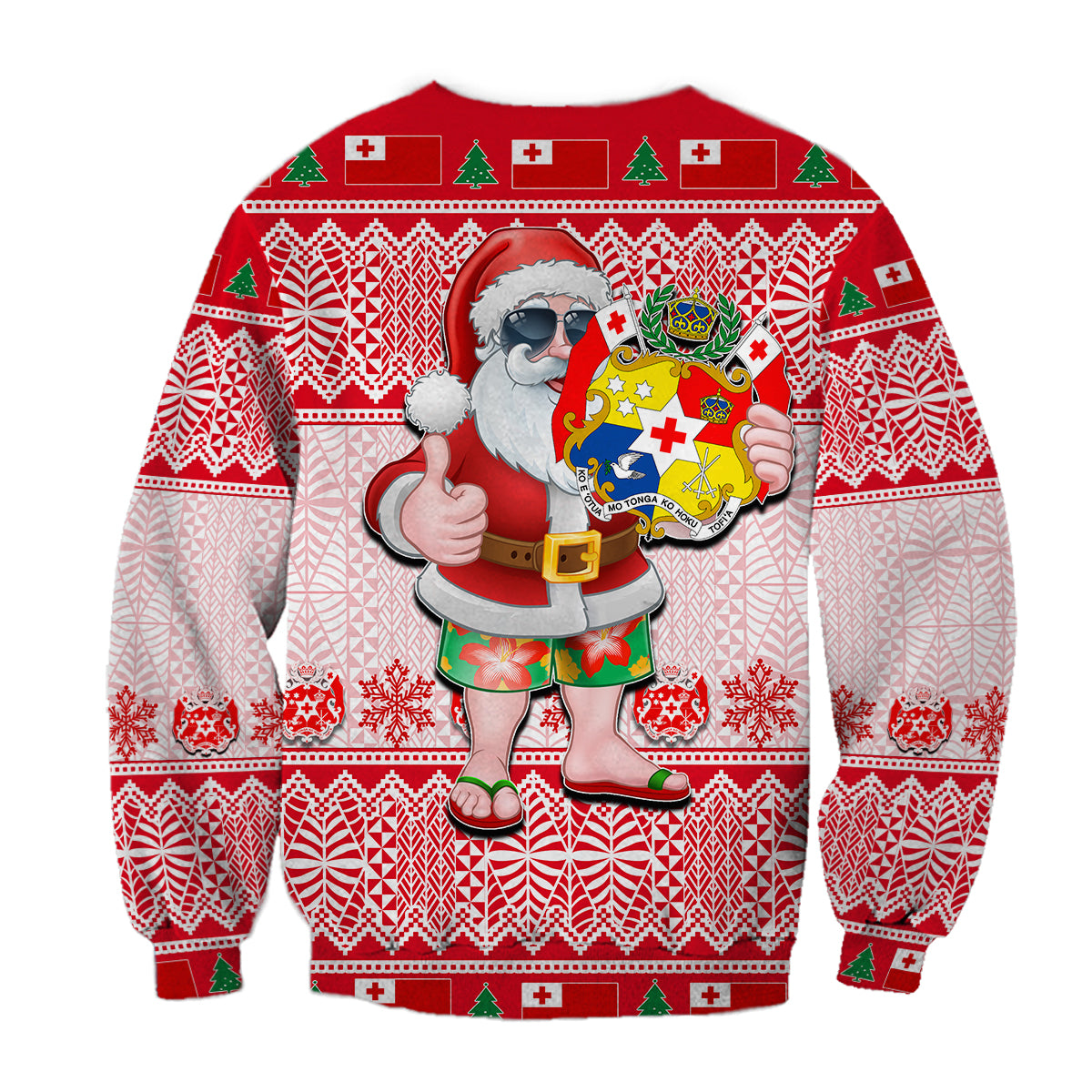 Tonga Christmas Sweatshirt Cool Santa Claus LT6 - Polynesian Pride