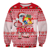 Tonga Christmas Sweatshirt Cool Santa Claus LT6 Unisex Red - Polynesian Pride
