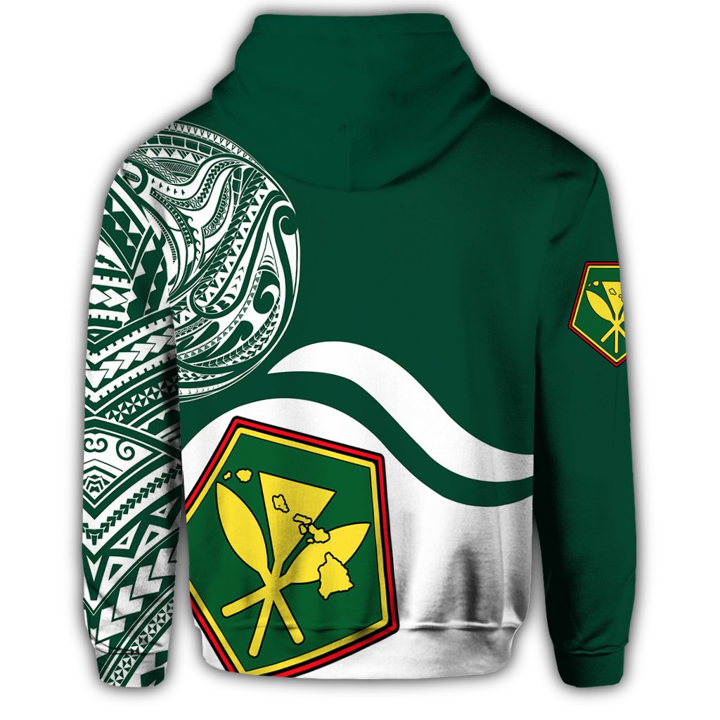 Hawaii Pentagon Kanaka Map Zip Hoodie Waveshape Style - Polynesian Pride