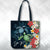 (Custom) Kanaka Maoli (Hawaiian) Tote Bag - Sea Turtle Tropical Hibiscus And Plumeria Personal Signature Tote Bag One Size Blue - Polynesian Pride