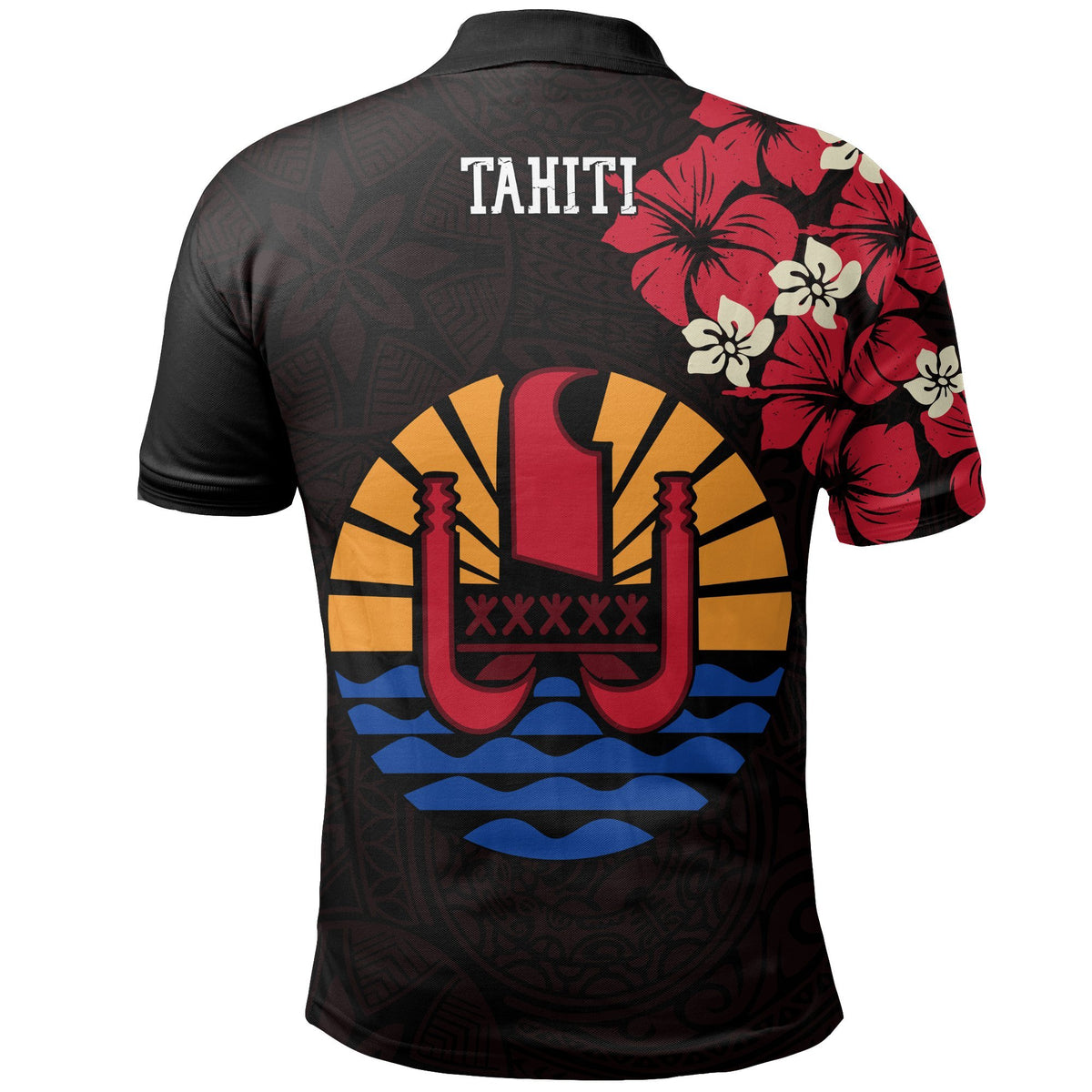 Tahiti Polo Shirt Tahitian Flag Hibiscus Special A02 - Polynesian Pride