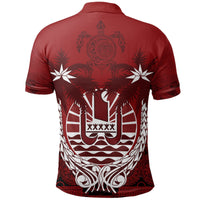 Tahiti Polo Shirt Tahitian Flag Coconut Tree A02 - Polynesian Pride