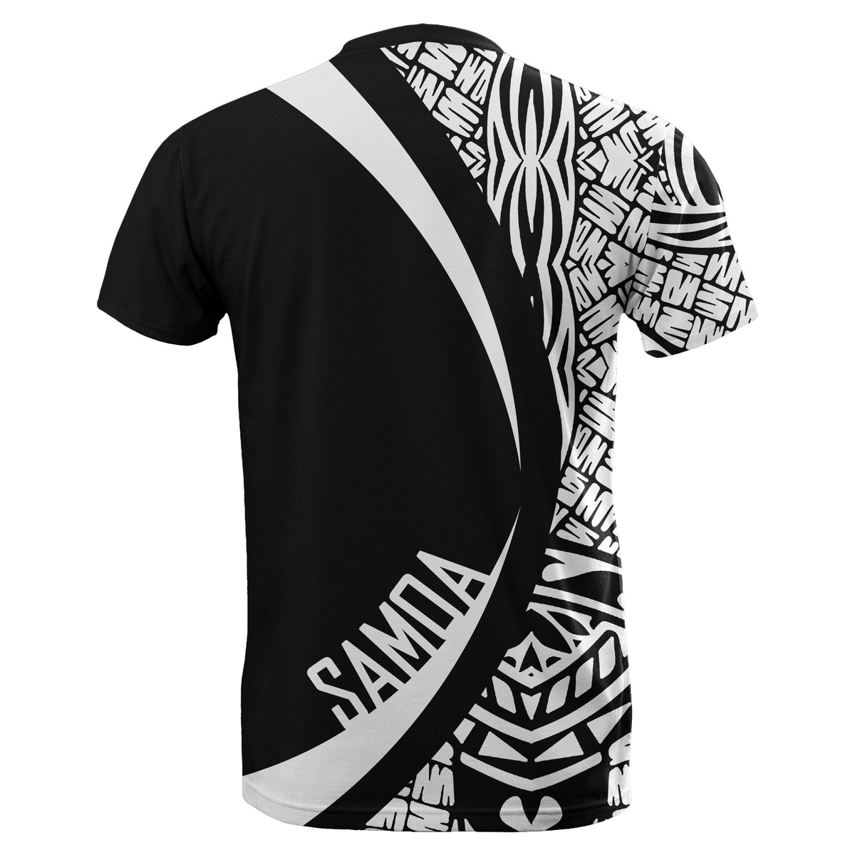 Samoa White Polynesian T Shirt Circle Style - Polynesian Pride