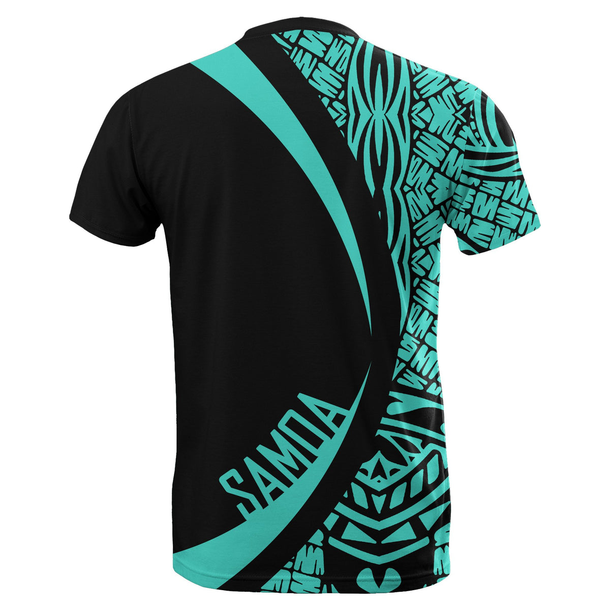 Samoa Turquoise Polynesian T Shirt Circle Style - Polynesian Pride