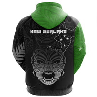 New Zealand Maori Ta Moko Hoodie Green - Polynesian Pride