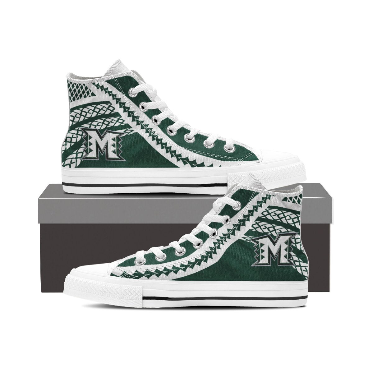 Hawaii - Molokai High - High Top Shoes - AH White - Polynesian Pride