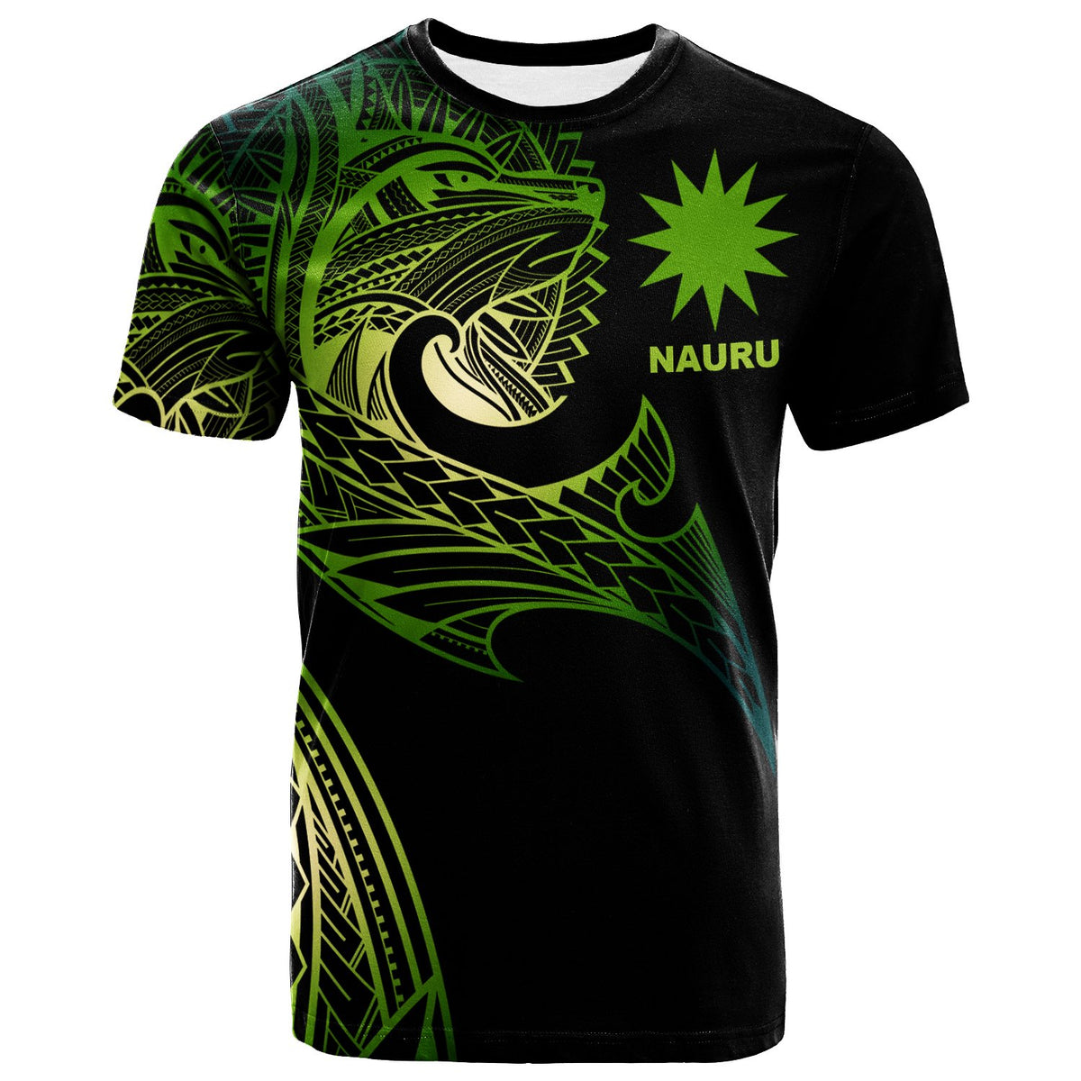 Nauru T Shirt Leader Wolf Is You Gradient Color Unisex Black - Polynesian Pride