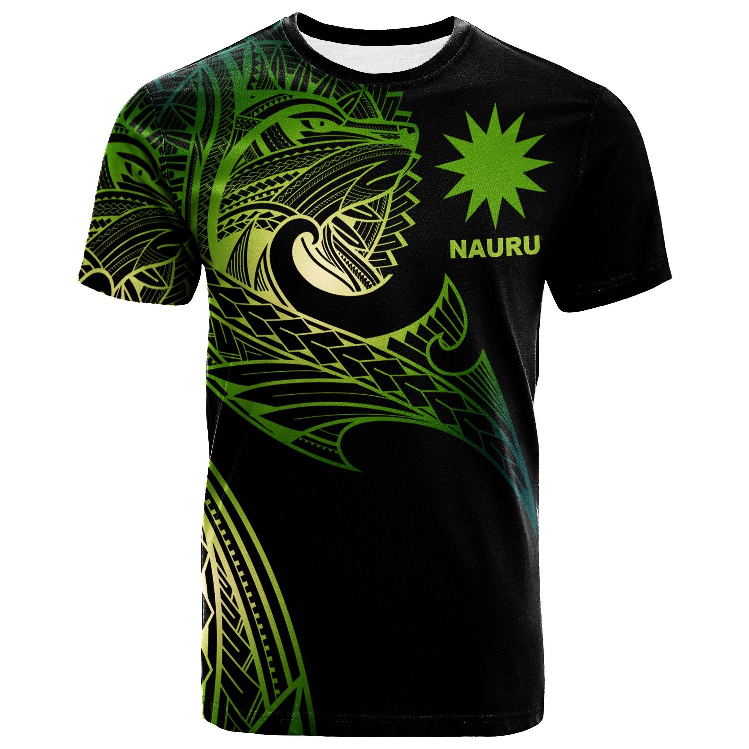 Nauru T Shirt Leader Wolf Is You Gradient Color Unisex Black - Polynesian Pride