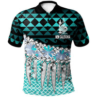 New Caledonia Polo Shirt Coconut Leaves Weave Pattern Blue Unisex Blue - Polynesian Pride
