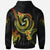 Niue Custom Zip up Hoodie Reggae Plumeria Flowers with Spiral Patterns - Polynesian Pride