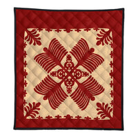 Hawaii Quilt - Na Kalaunu Me Na Kahili Quilting Style Quilt - AH Red - Polynesian Pride