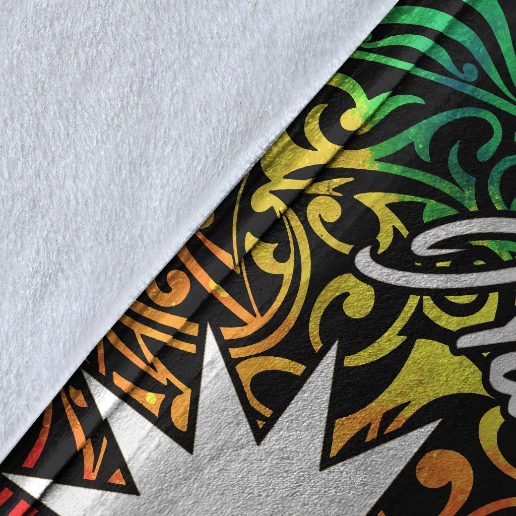 Nauru Premium Blanket - Rainbow Polynesian Pattern - Polynesian Pride