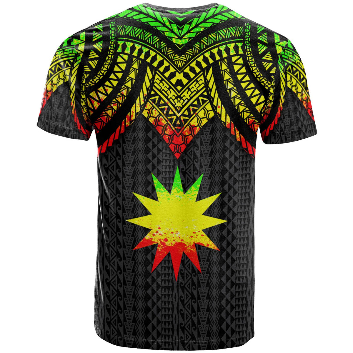 Nauru Custom T Shirt Polynesian Armor Style Reagge - Polynesian Pride
