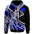 Nauru Zip Hoodie Tribal Flower Special Pattern Blue Color Unisex Blue - Polynesian Pride