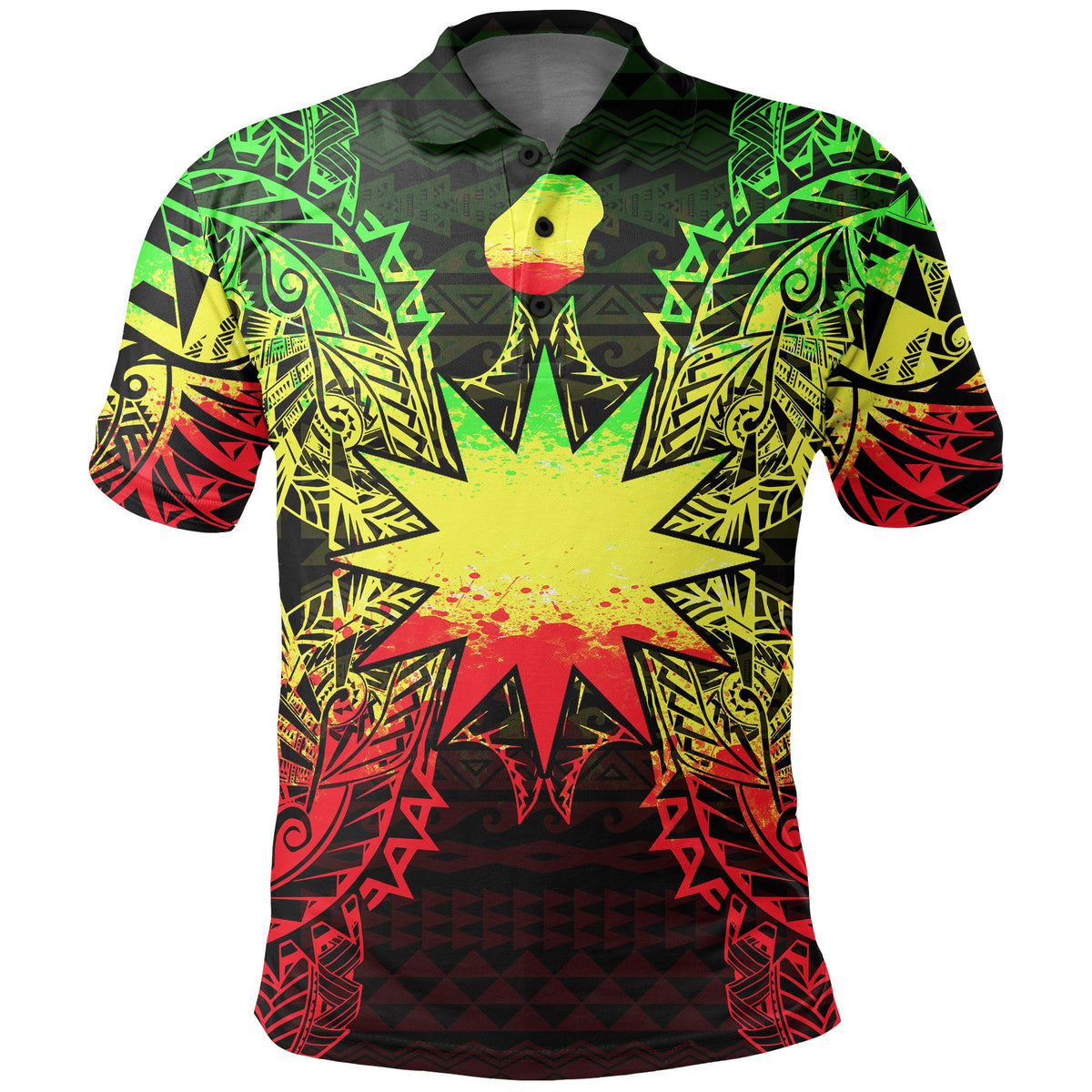 Nauru Polo Shirt Nauru Flag Map Polynesian Tattoo Reggae Unisex Reggae - Polynesian Pride