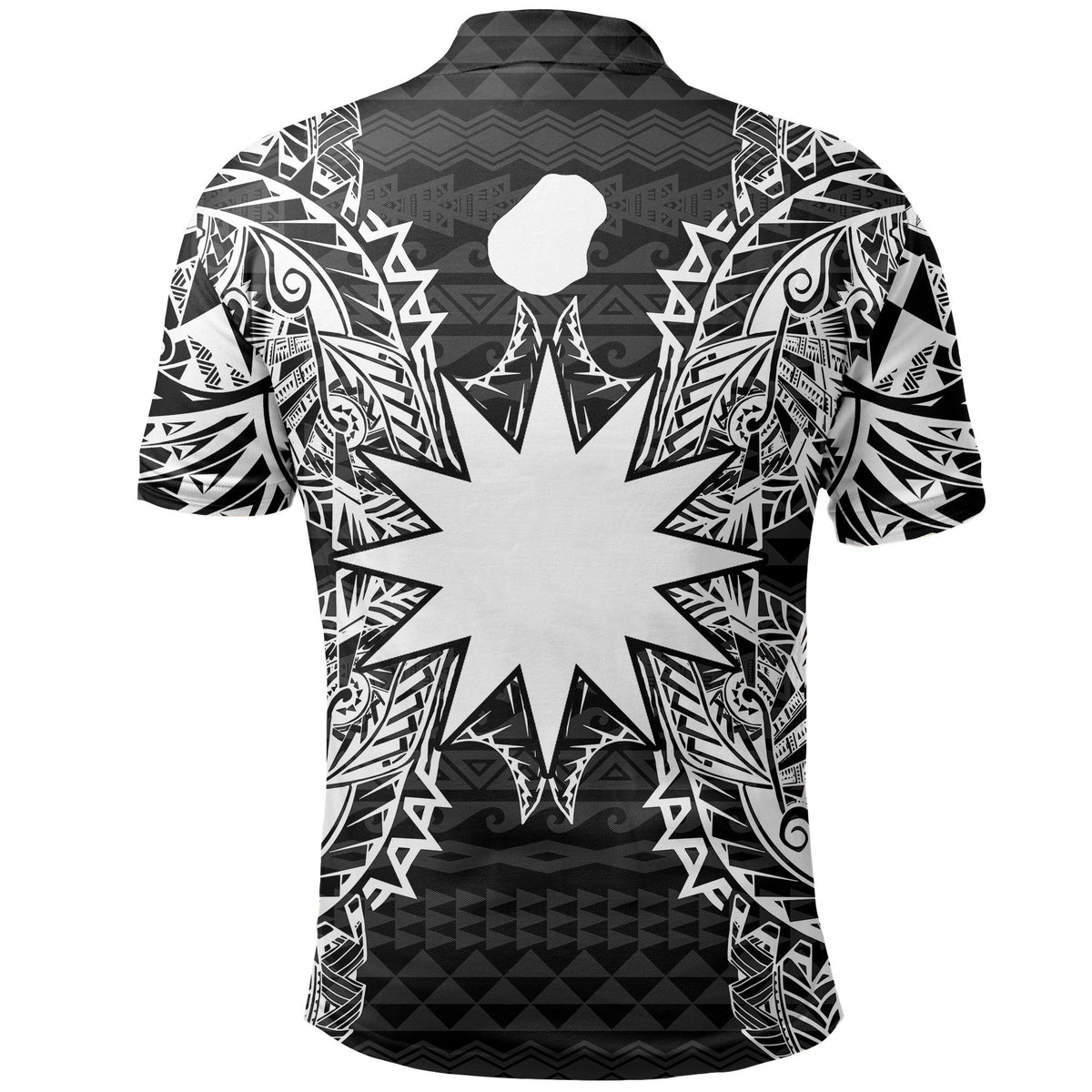 Nauru Polo Shirt Nauru Flag Map Polynesian Tattoo Black - Polynesian Pride