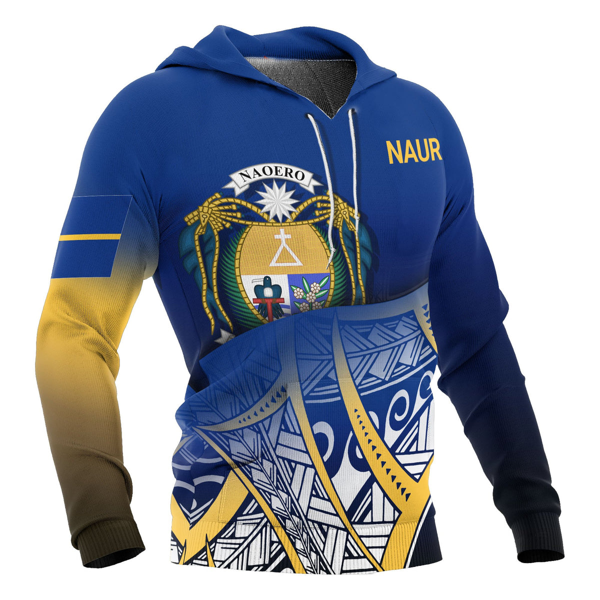 Nauru Coat of rms Hoodie Polynesian Pattern - Polynesian Pride