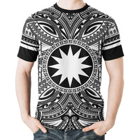 Nauru All T Shirt Nauru Coat Of Arms Polynesian White Black - Polynesian Pride