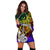 New Caledonia Custom Personalised Hoodie Dress - Rainbow Polynesian Pattern - Polynesian Pride