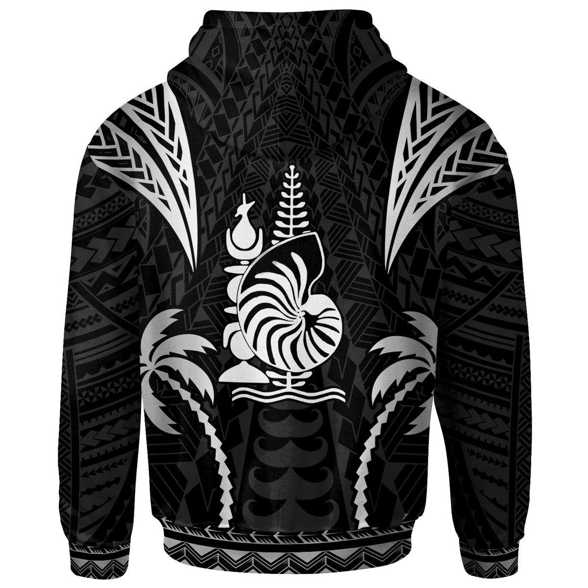 New Caledonia Zip up Hoodie Blood Runs Through My Veins Style Black - Polynesian Pride
