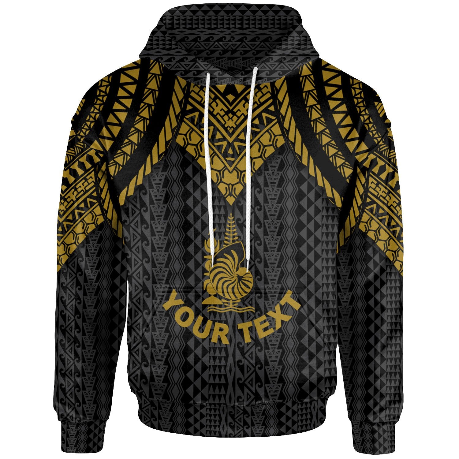 New Caledonia Custom Hoodie Polynesian Armor Style Gold Unisex Gold - Polynesian Pride