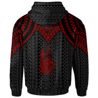 New Caledonia Hoodie Polynesian Armor Style Red - Polynesian Pride