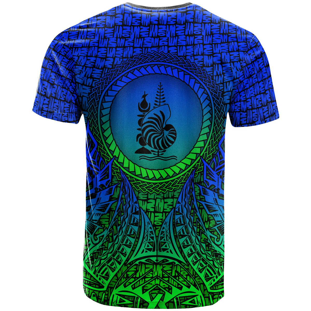 New Caledonia T Shirt Circle Pattern Blue - Polynesian Pride
