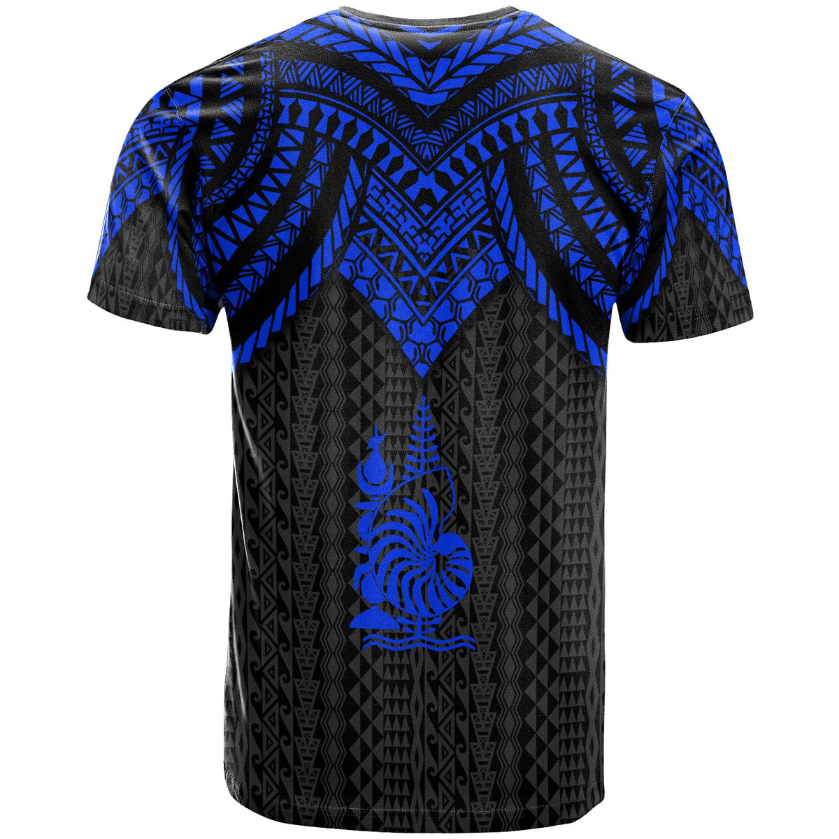 New Caledonia T Shirt Polynesian Armor Style Blue - Polynesian Pride