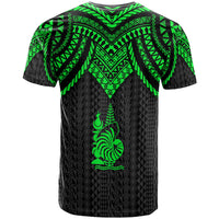 New Caledonia Custom T Shirt Polynesian Armor Style Green - Polynesian Pride