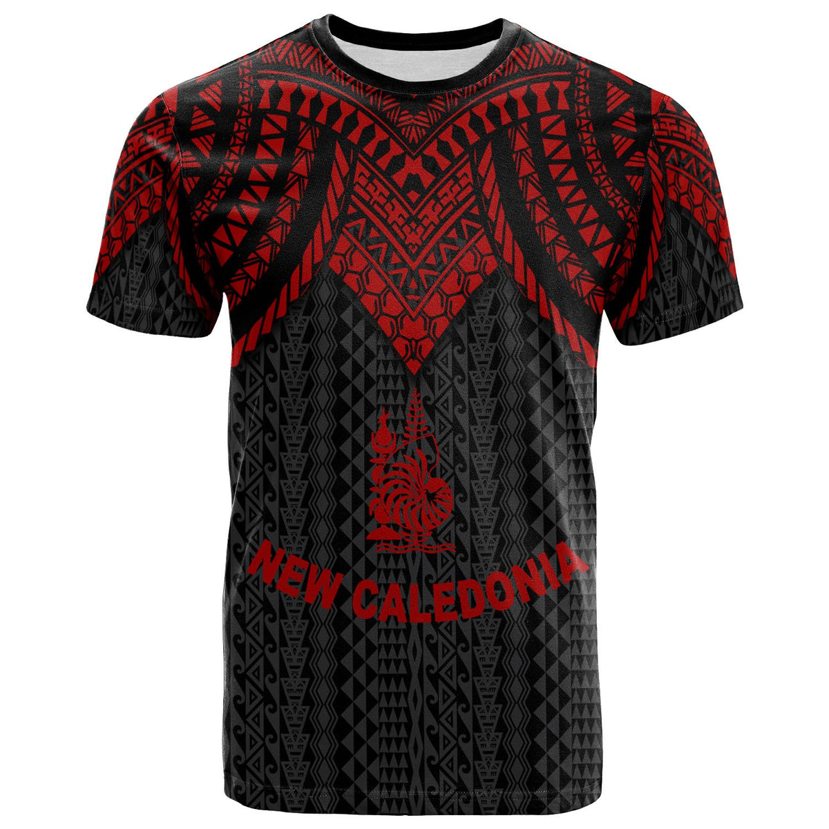 New Caledonia T Shirt Polynesian Armor Style Red Unisex Red - Polynesian Pride