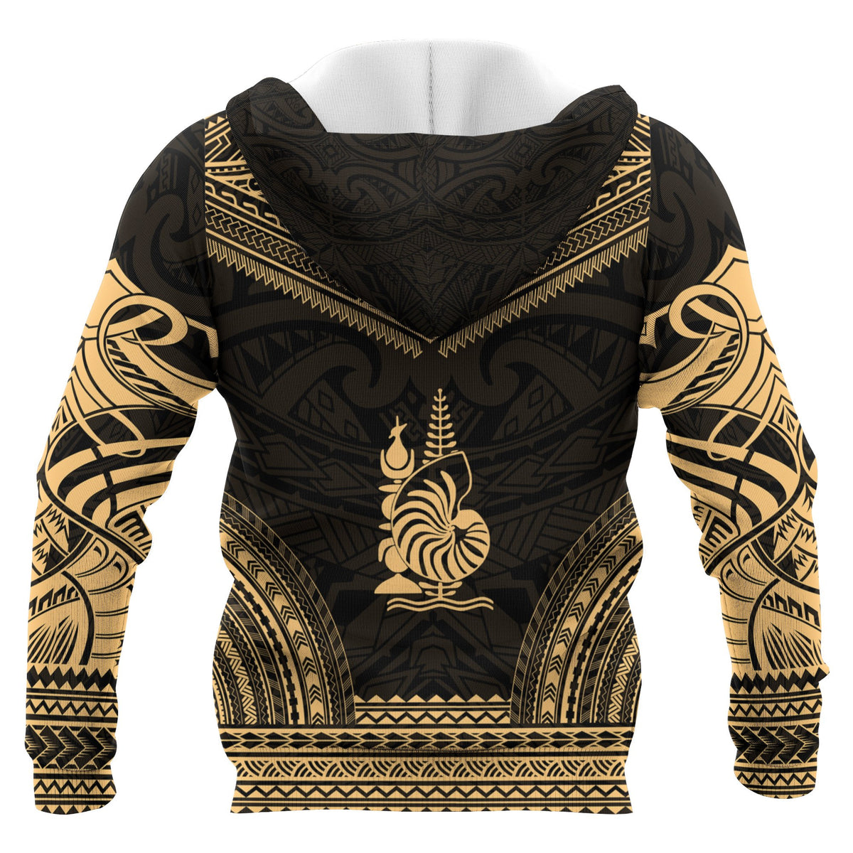 New Caledonia Polynesian Chief Custom Zip up Hoodie Gold Version Unisex Gold - Polynesian Pride