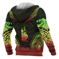 New Caledonia Polynesian Chief Custom Zip up Hoodie Reggae Version - Polynesian Pride